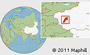 Savanna Style Location Map of Shache, highlighted country