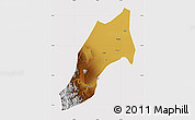 Physical Map of Shache, cropped outside