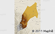 Physical Map of Shache, shaded relief outside