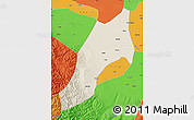 Shaded Relief Map of Shache, political outside