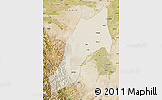 Shaded Relief Map of Shache, satellite outside