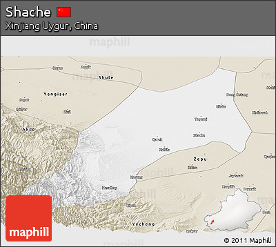 Classic Style Panoramic Map of Shache