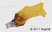 Physical Panoramic Map of Shache, cropped outside
