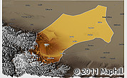 Physical Panoramic Map of Shache, darken, semi-desaturated