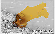 Physical Panoramic Map of Shache, lighten, desaturated