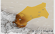 Physical Panoramic Map of Shache, lighten, semi-desaturated