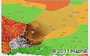 Physical Panoramic Map of Shache, political outside