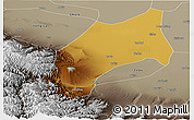Physical Panoramic Map of Shache, semi-desaturated