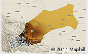 Physical Panoramic Map of Shache, shaded relief outside