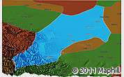 Political Panoramic Map of Shache, darken