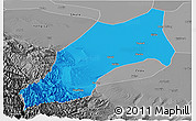 Political Panoramic Map of Shache, desaturated