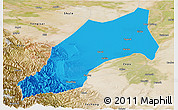 Political Panoramic Map of Shache, satellite outside