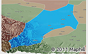Political Panoramic Map of Shache, semi-desaturated