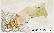 Satellite Panoramic Map of Shache, lighten
