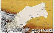 Shaded Relief Panoramic Map of Shache, physical outside