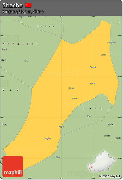 Savanna Style Simple Map of Shache