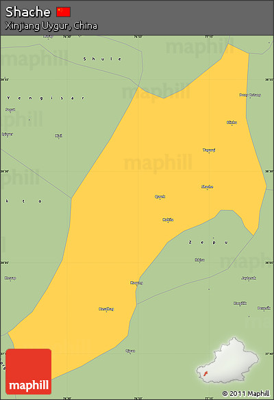 Savanna Style Simple Map of Shache