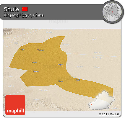 Physical 3D Map of Shule, lighten