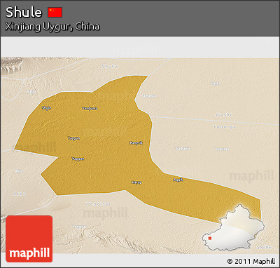 Physical 3D Map of Shule, lighten