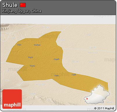 Physical 3D Map of Shule, lighten