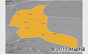 Political 3D Map of Shule, desaturated