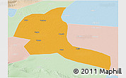Political 3D Map of Shule, lighten