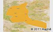 Political 3D Map of Shule, satellite outside