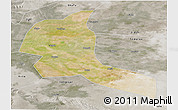 Satellite 3D Map of Shule, semi-desaturated