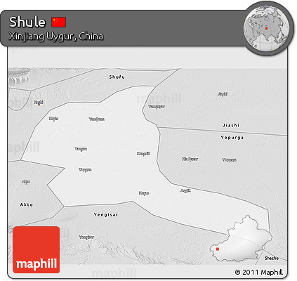 Silver Style 3D Map of Shule
