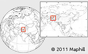 Blank Location Map of Shule, highlighted parent region, within the entire country