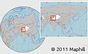 Gray Location Map of Shule, highlighted parent region, within the entire country, hill shading