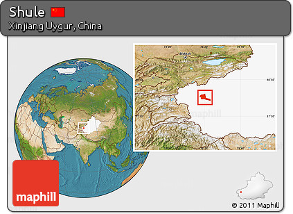 Satellite Location Map of Shule, highlighted parent region
