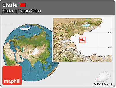 Satellite Location Map of Shule, highlighted parent region