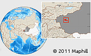Shaded Relief Location Map of Shule, highlighted country, highlighted parent region