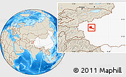 Shaded Relief Location Map of Shule, highlighted country