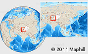 Shaded Relief Location Map of Shule, highlighted parent region, within the entire country