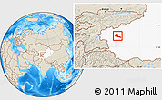 Shaded Relief Location Map of Shule, highlighted parent region