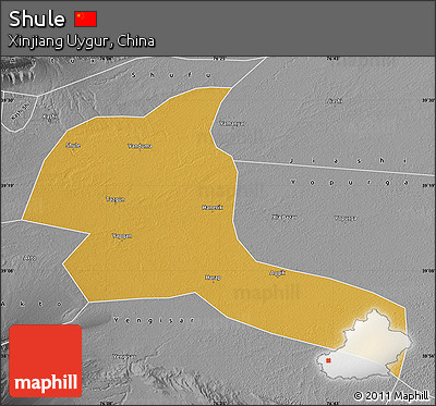 Physical Map of Shule, desaturated