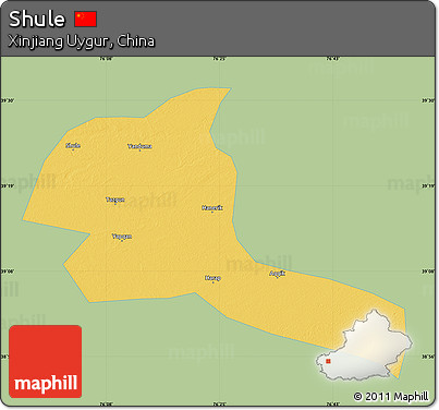Savanna Style Map of Shule, single color outside