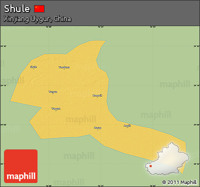 Savanna Style Map of Shule, single color outside