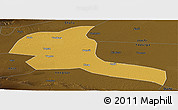 Physical Panoramic Map of Shule, darken