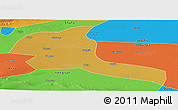 Physical Panoramic Map of Shule, political outside