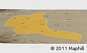 Physical Panoramic Map of Shule, semi-desaturated