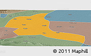 Political Panoramic Map of Shule, semi-desaturated