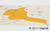 Political Panoramic Map of Shule, shaded relief outside