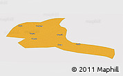 Political Panoramic Map of Shule, single color outside