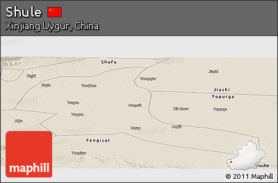 Shaded Relief Panoramic Map of Shule