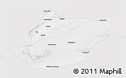 Silver Style 3D Map of Toli, single color outside