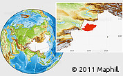 Physical Location Map of Toli, highlighted country