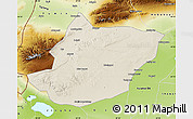 Shaded Relief Map of Toli, physical outside